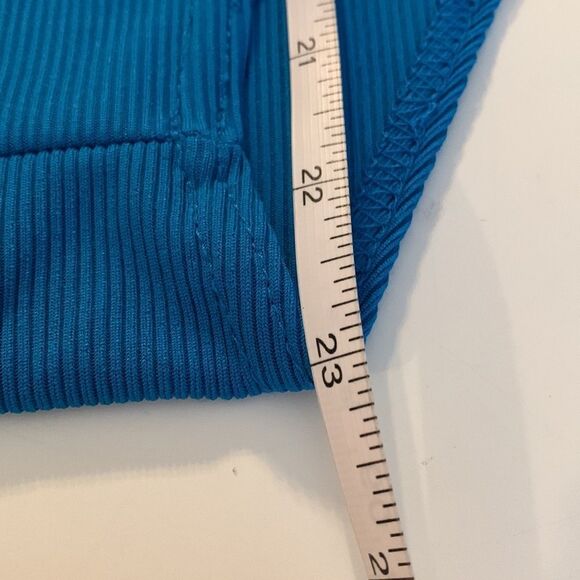 𝅺BOOHOO blue Bodysuit ribbed material adjustable straps size 8 - Picture 9 of 11